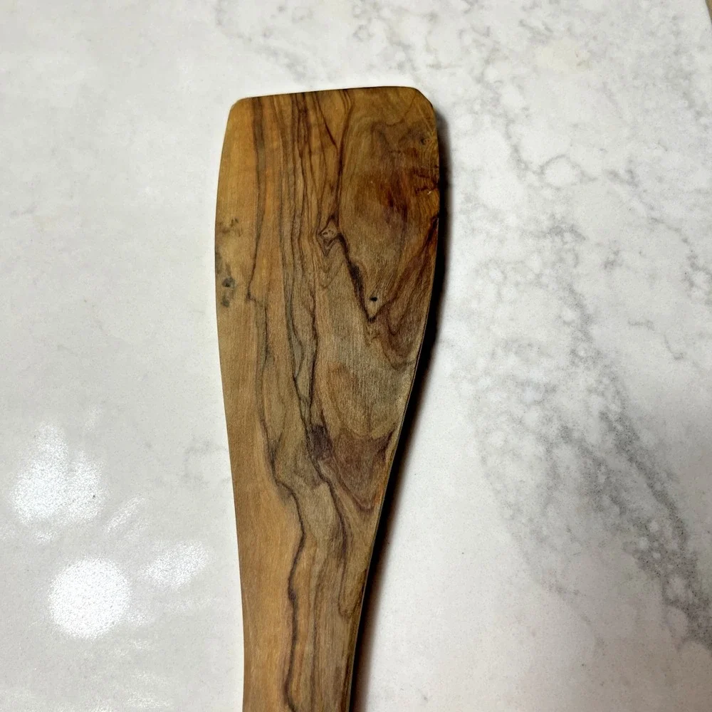 Mediterranean Olive Wood 3-Piece Handmade Cooking & Serving Utensils